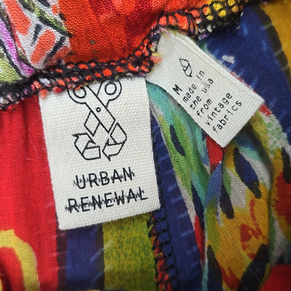 Urban Renewal Patchwork Wide Bell Bottoms Flare Pants Flowy Hippie Boho Festival - Picture 11 of 12
